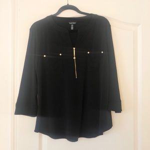 NWOT Ellen Tracy Blouse with Pearl Zipper Size XL